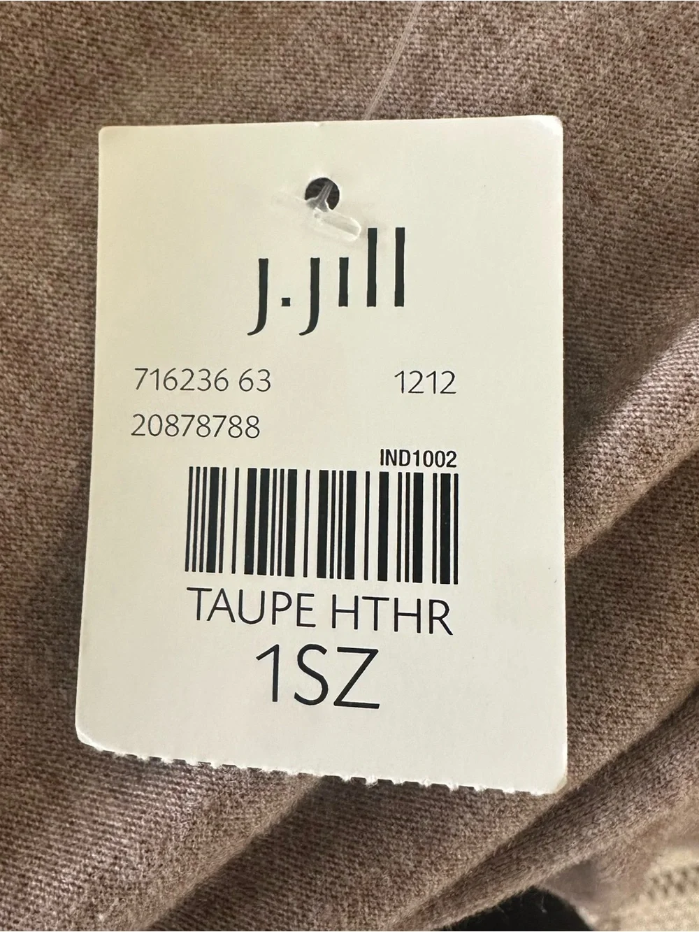 J. Jill Neutral Taupe Lightweight Knit Scarf Cotton Blend 20x86 inches long